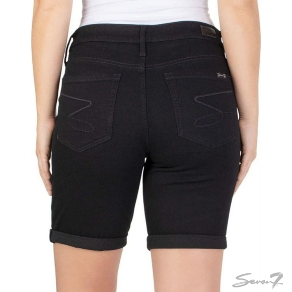 Seven 7 | Bermuda black jeans rolled cuffs - Picture 6 of 16